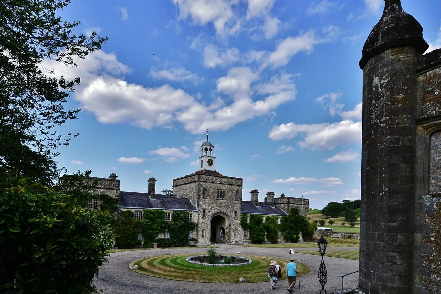 Photo of Parham, West Sussex — the clock tower, from the garden entrance.