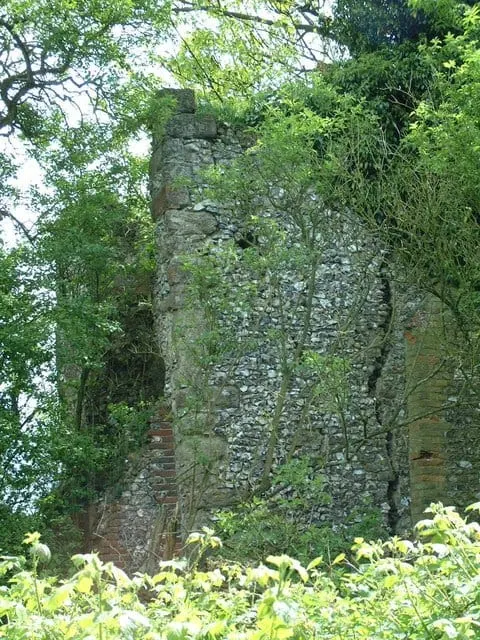 Photo of Binbury motte, the earthworks of a former castle near Maidstone, Kent, south east England.