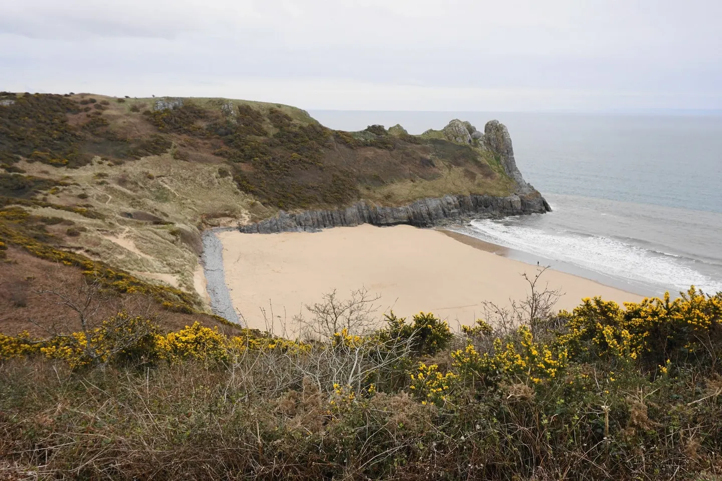 Photo of Tor Bay, a beach near Penmaen in Gower, Swansea, south west Wales.