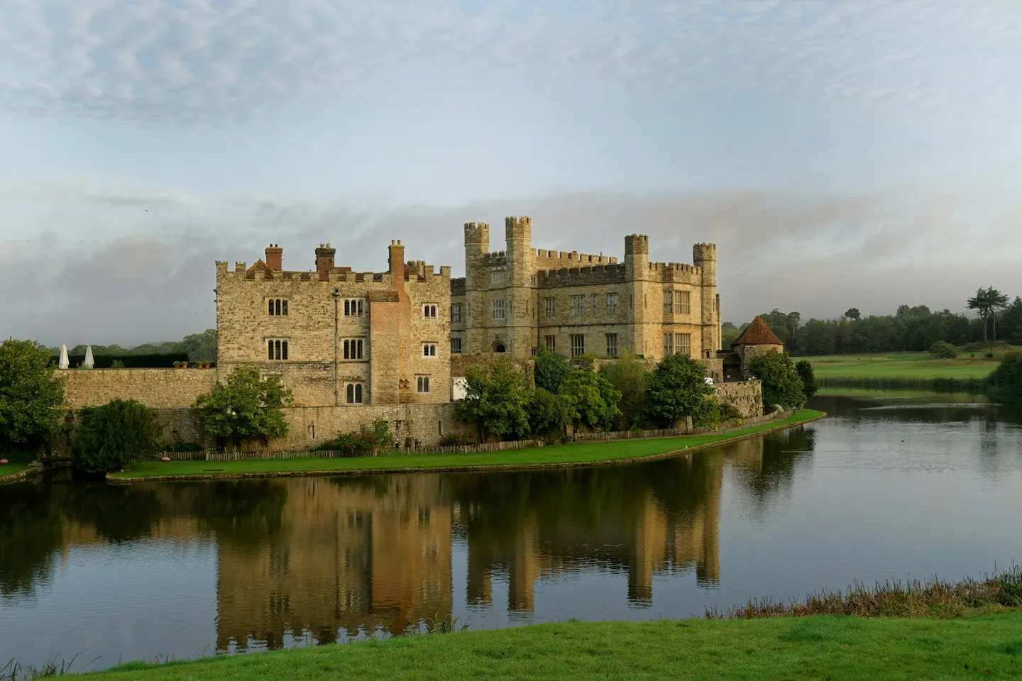 Photo of Leeds Castle, a Grade II* registered house & garden near Maidstone, Kent, south east England.