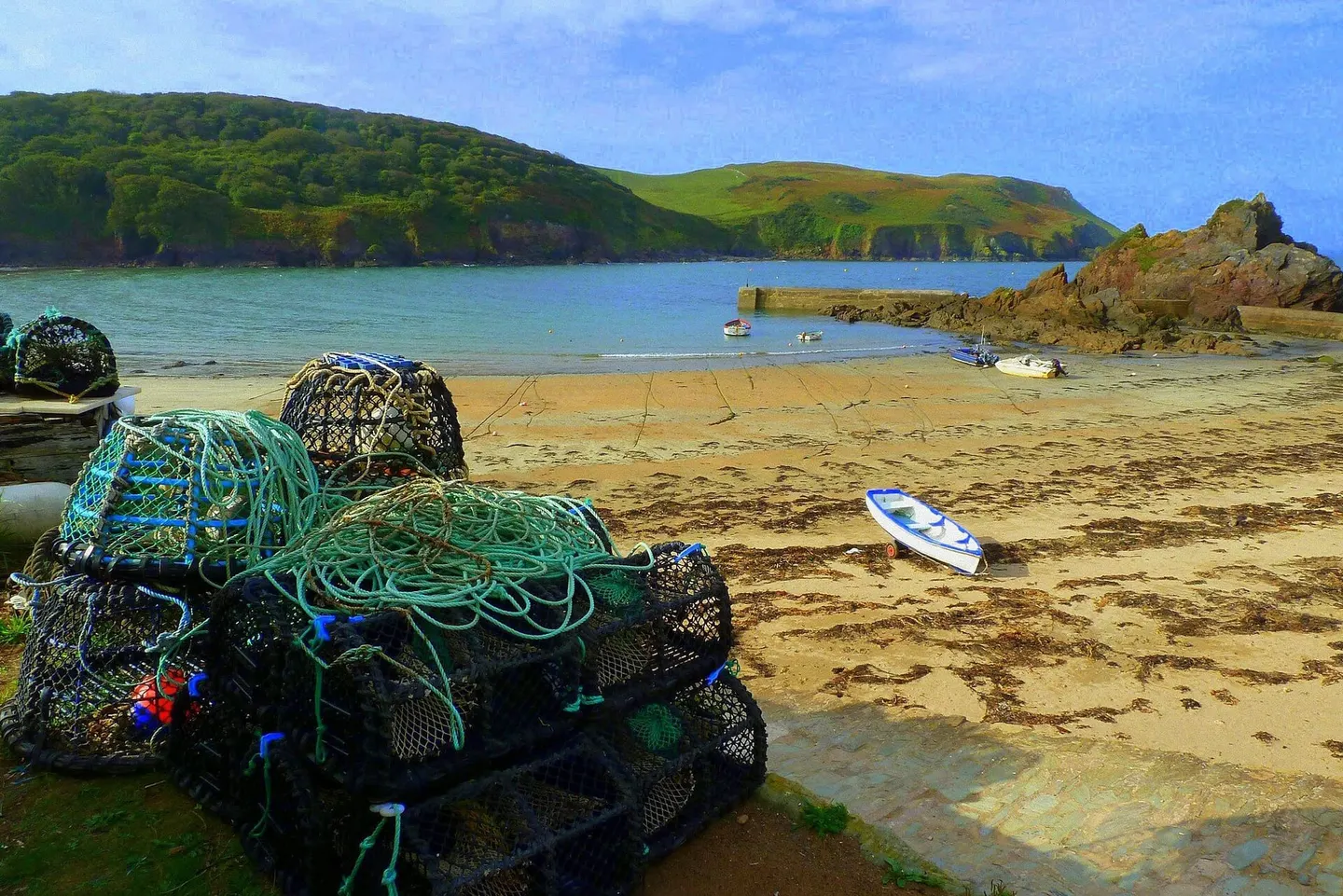 Photo of Hope Cove, a village in Devon, south west England.