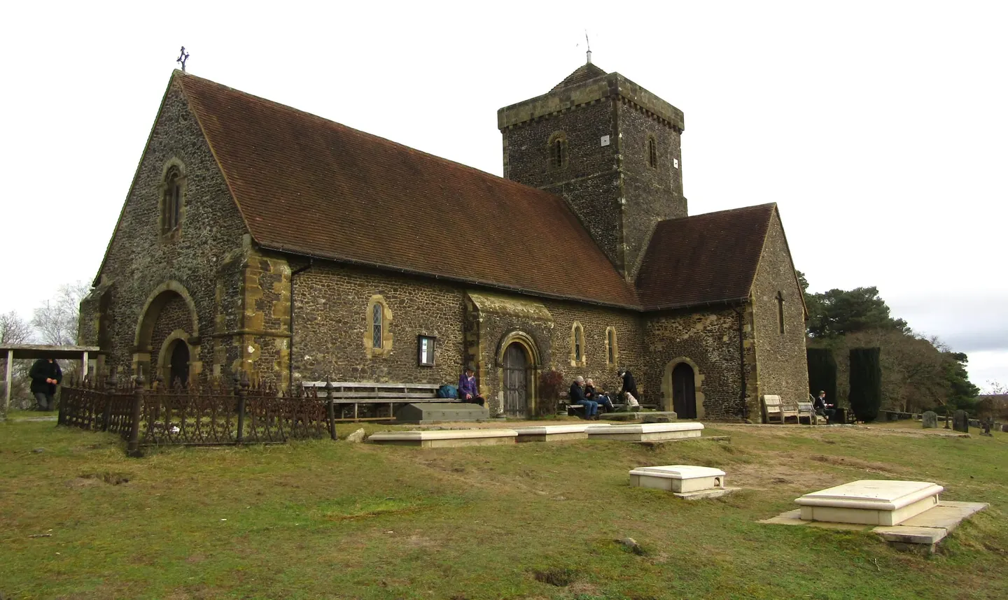 Photo of St Martha-on-the-Hill, a church near Chilworth, Surrey, south east England.