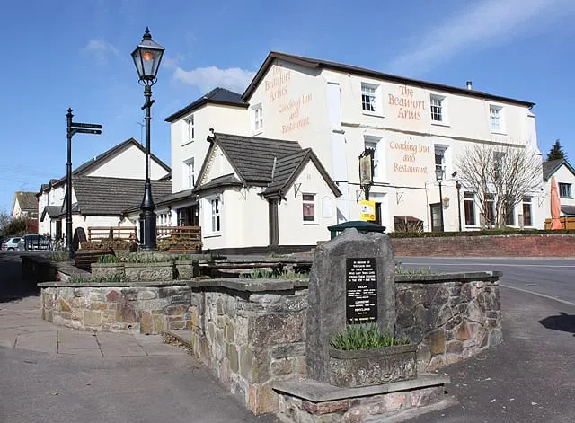 Photo of The Beaufort Arms, a pub near Raglan, Monmouthshire, south east Wales.