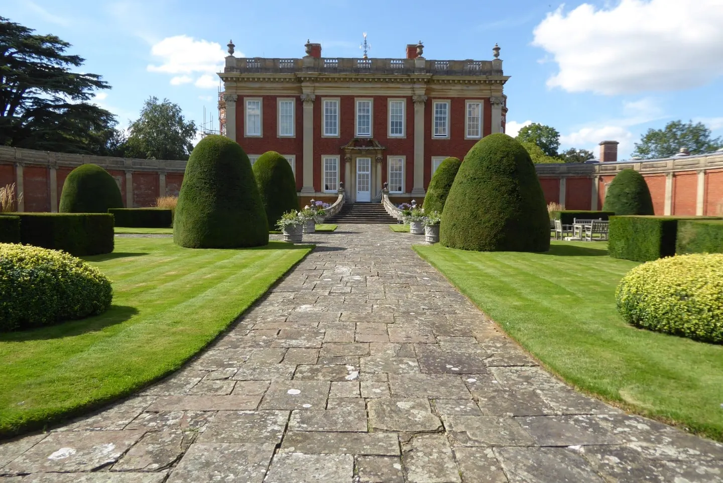 Photo of Cottesbrooke Hall, a Grade II registered house & garden near Guilsborough, Northamptonshire, central England.