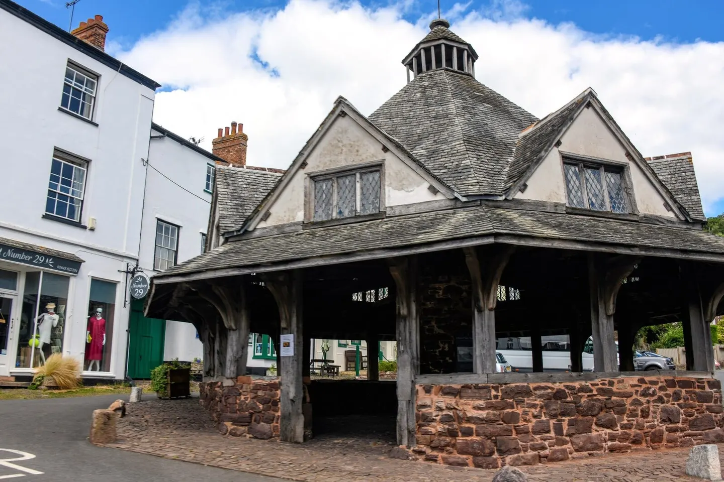 Photo of Dunster Yarn Market, a landmark in Exmoor, Somerset, south west England.