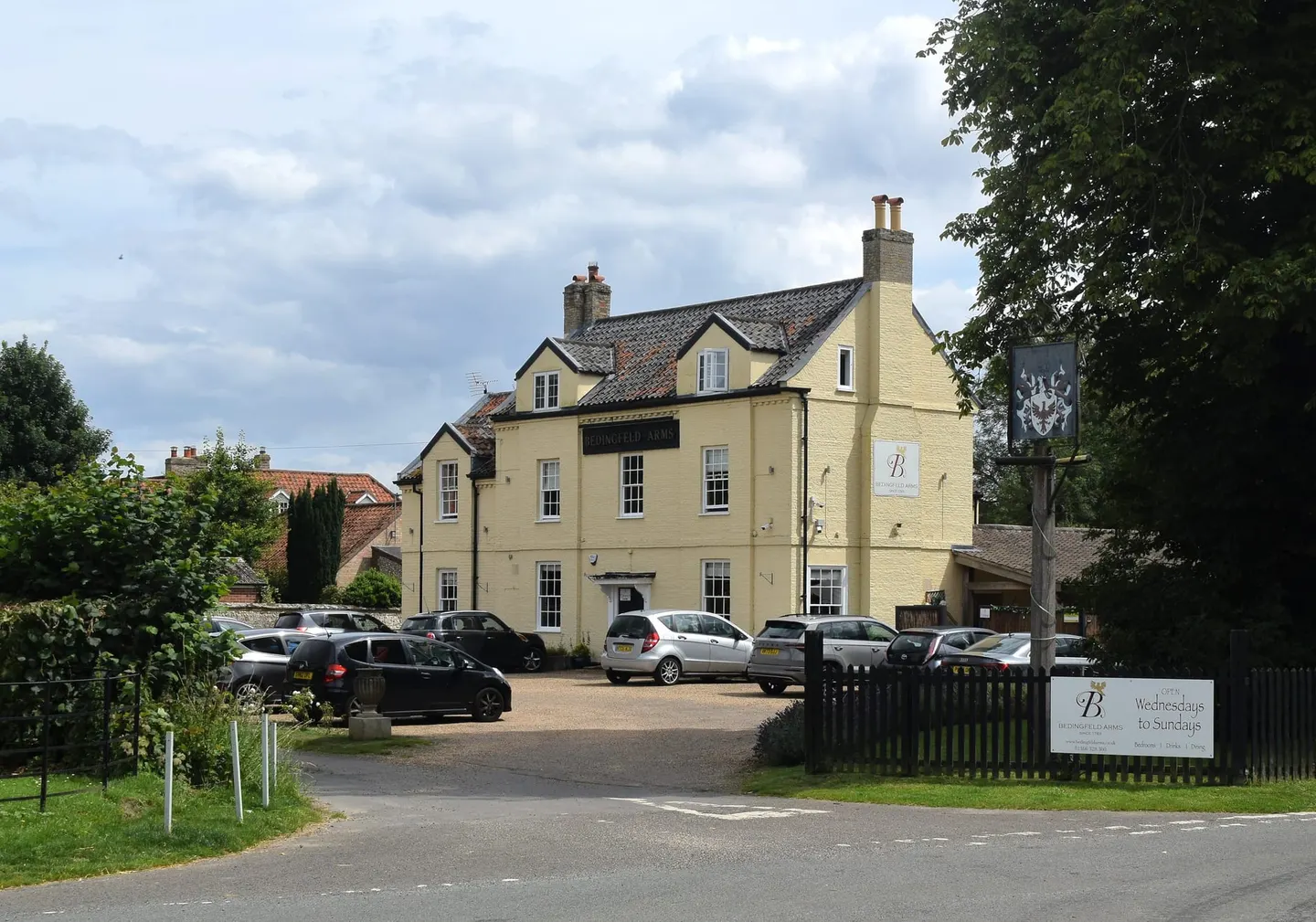 Photo of The Bedingfeld Arms, a pub near Oxborough, Norfolk, eastern England.