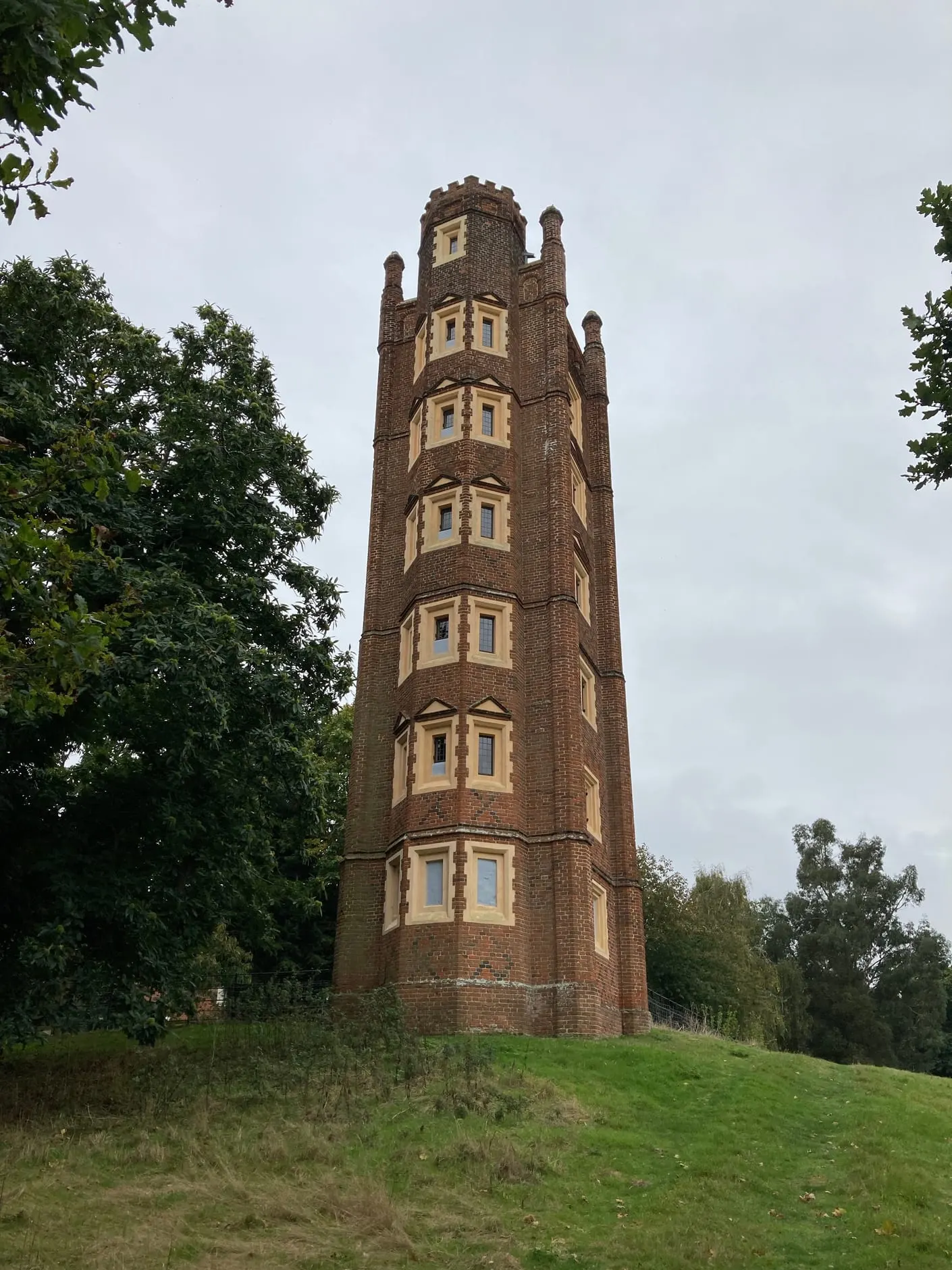 Photo of Freston Tower, a folly near Ipswich, Suffolk, eastern England.
