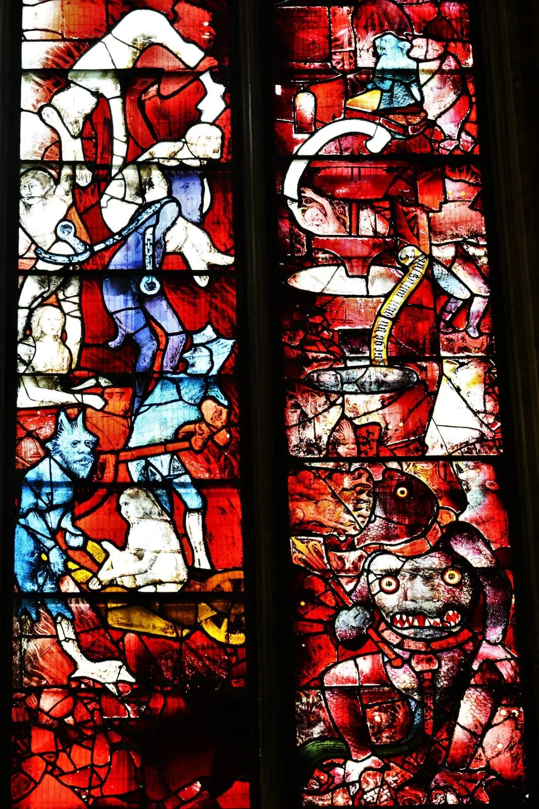 Photo of St Mary's Church, Fairford, Gloucestershire — Detail of the Great West Window.