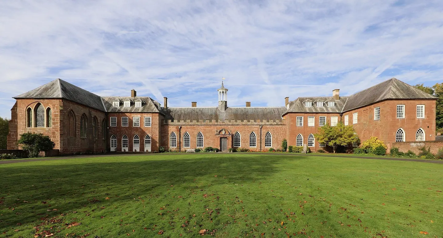 Photo of Hartlebury Castle, a Grade II registered house & garden near Chaddesley Corbett, Worcestershire, central England.