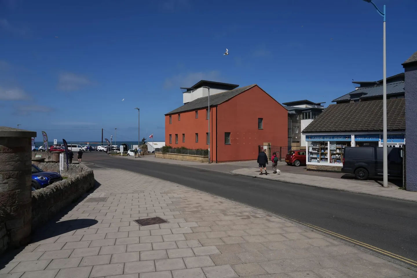 Photo of Seahouses, a village in Northumberland, north east England.