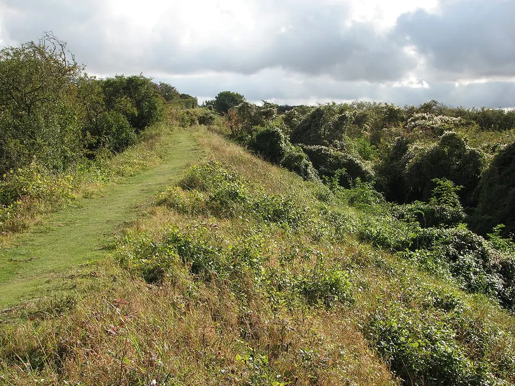 Photo of Fleam Dyke, a landmark near Fen Ditton, Cambridgeshire, eastern England.