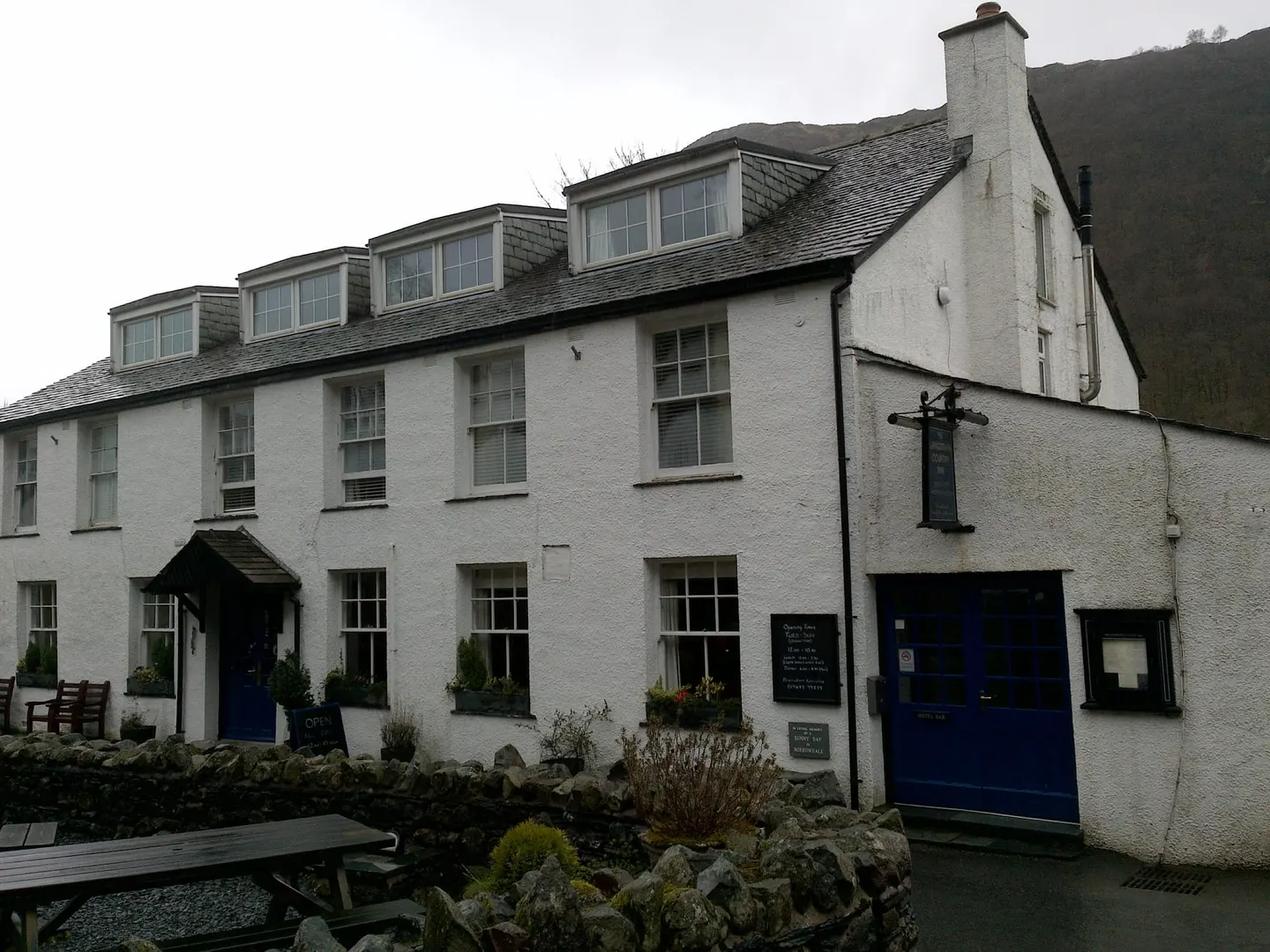 Photo of The Langstrath Country Inn, a pub near Stonethwaite in the Lake District, Cumbria, north west England.