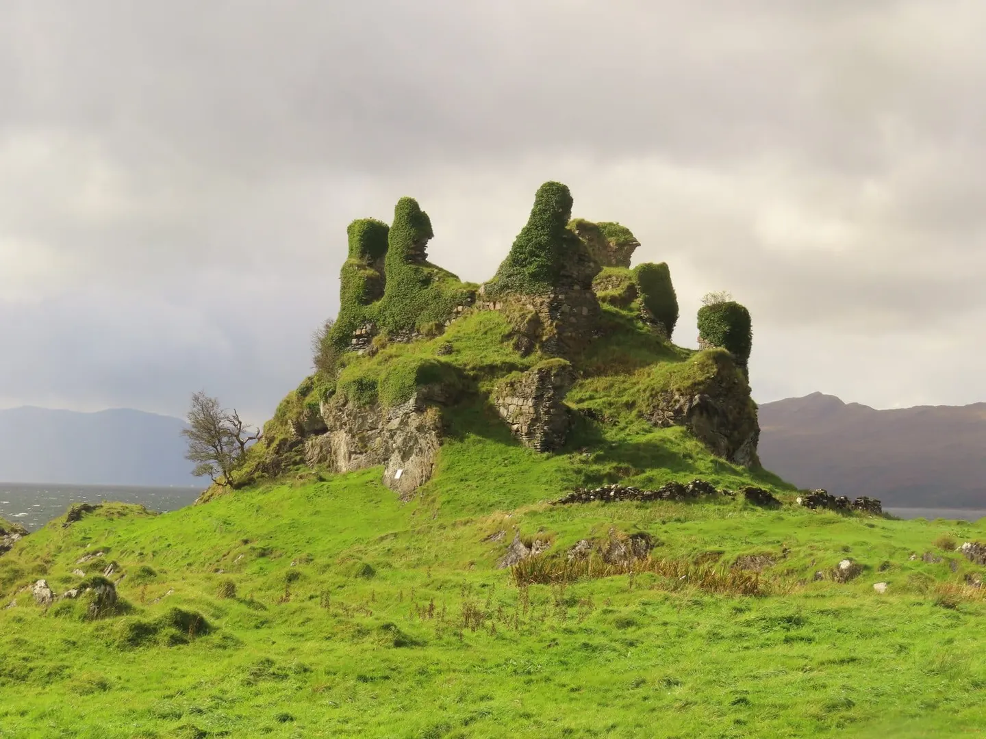 Photo of Coeffin Castle, a ruined castle near Clachan in the Lynn of Lorn, Argyll and Bute, the Scottish Highlands and Islands.