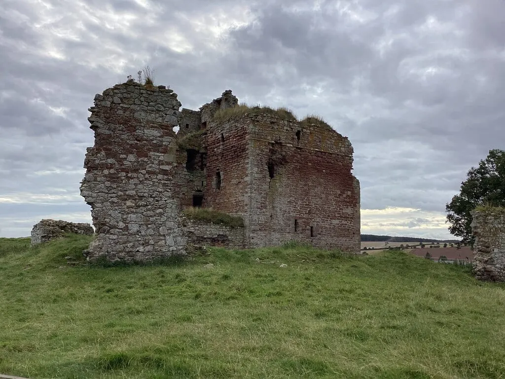 Photo of Cessford Castle, a ruined castle near Jedburgh, the Scottish Borders, southern Scotland.