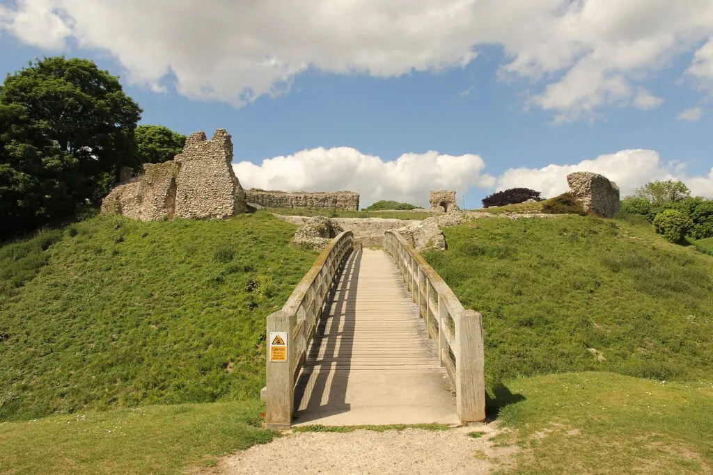 Photo of Castle Acre Castle, a ruined castle in Norfolk, eastern England.