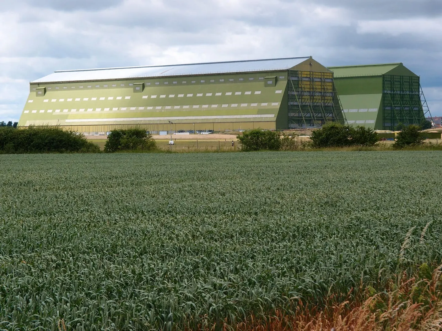 Photo of Cardington Sheds, a landmark near Luton, Bedfordshire, eastern England.