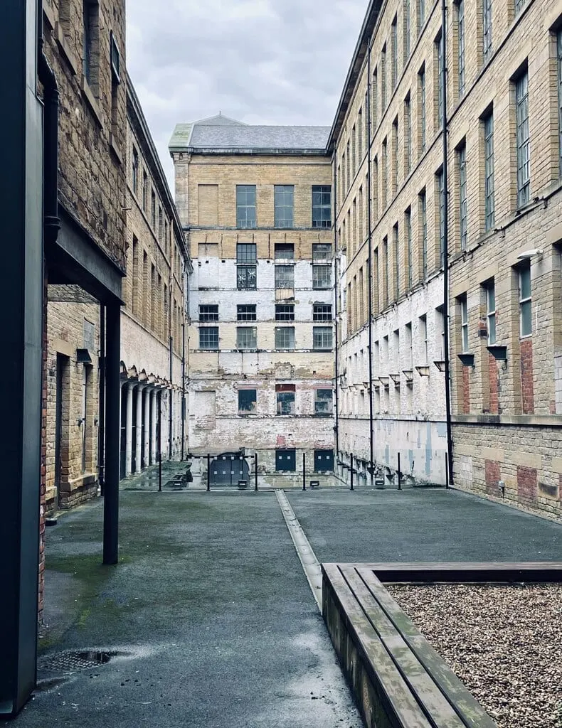 Photo of Salts Mill, a visitor attraction near Saltaire, West Yorkshire, northern England.