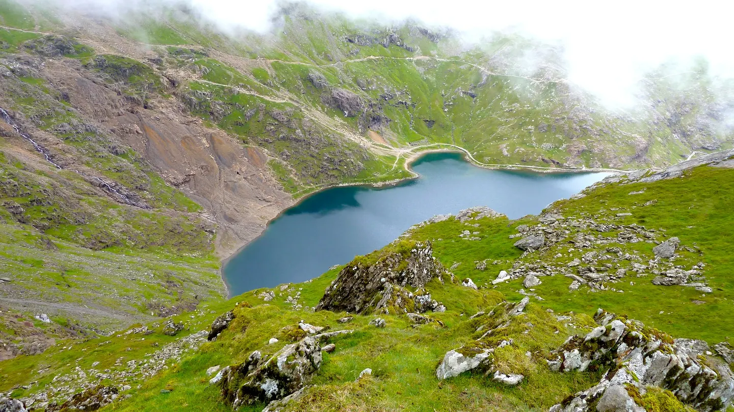 Photo of Glaslyn, a lake near Llanberis in Eryri, Gwynedd, north Wales.