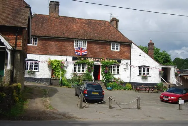 Photo of The Merry Harriers, a gastropub near Hambledon, Surrey, south east England.