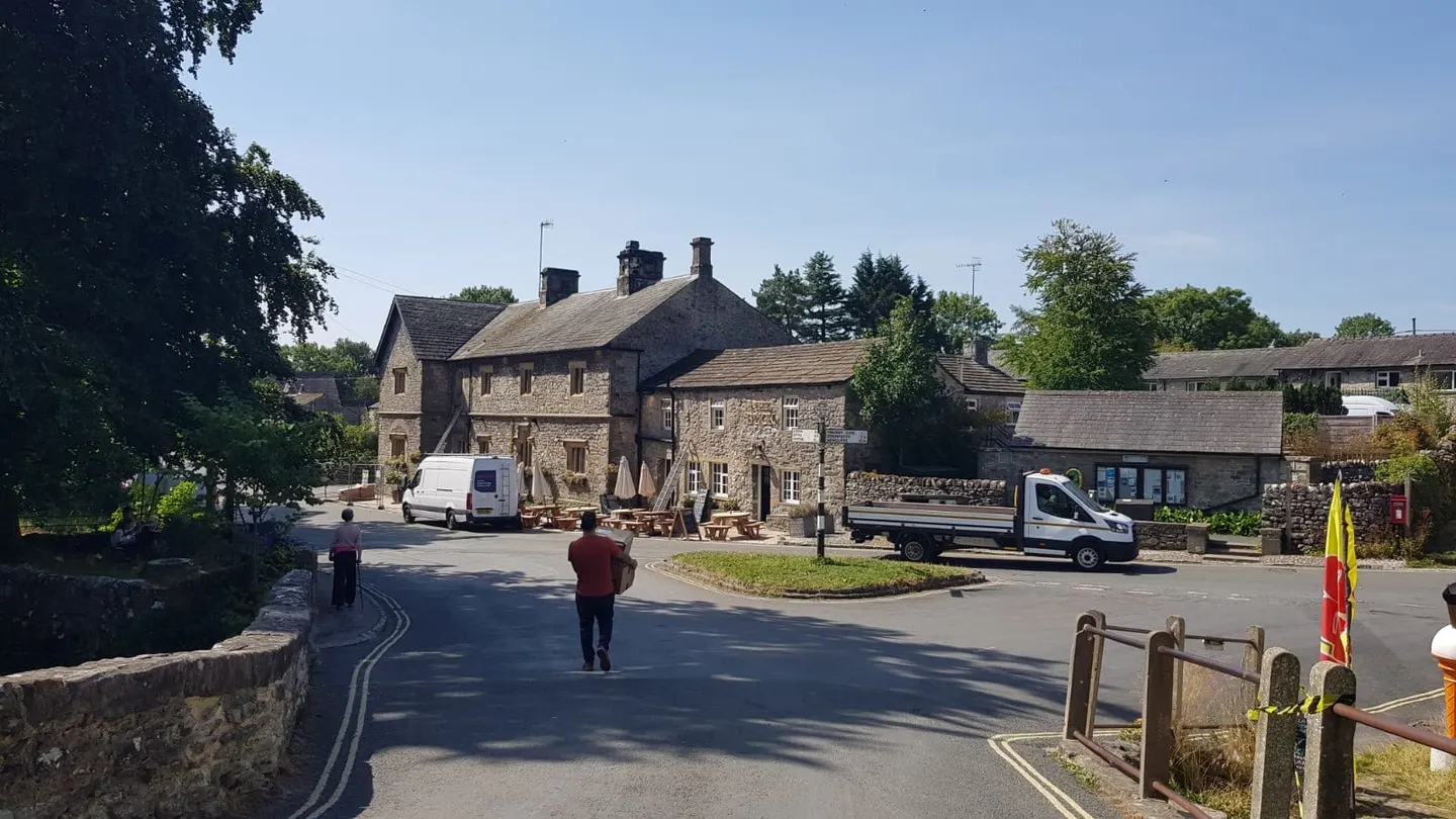 Photo of The Buck Inn (Malham), a pub in the Yorkshire Dales, North Yorkshire, northern England.