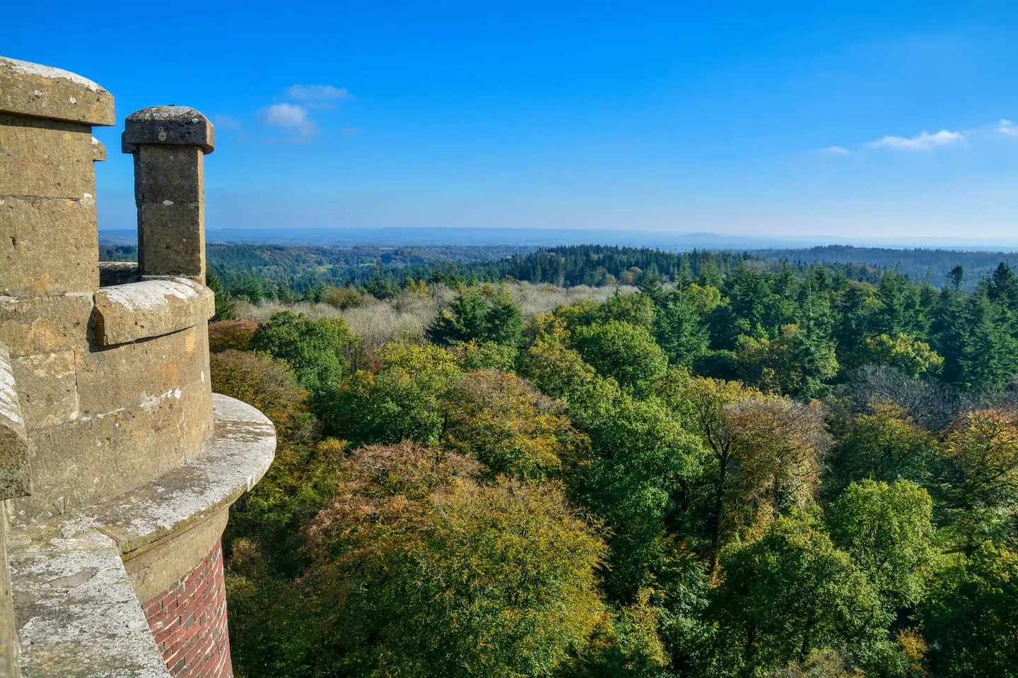 Photo of King Alfred's Tower, a folly near Bruton, Somerset, south west England.