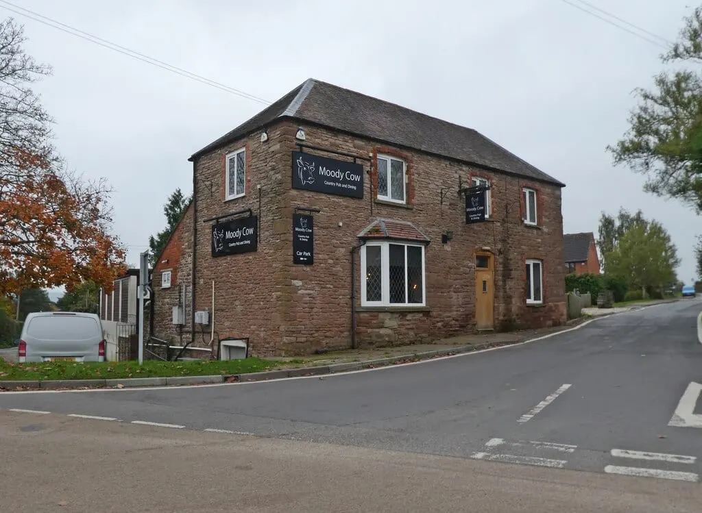 Photo of The Moody Cow, a pub near Upton Bishop, Herefordshire, central England.