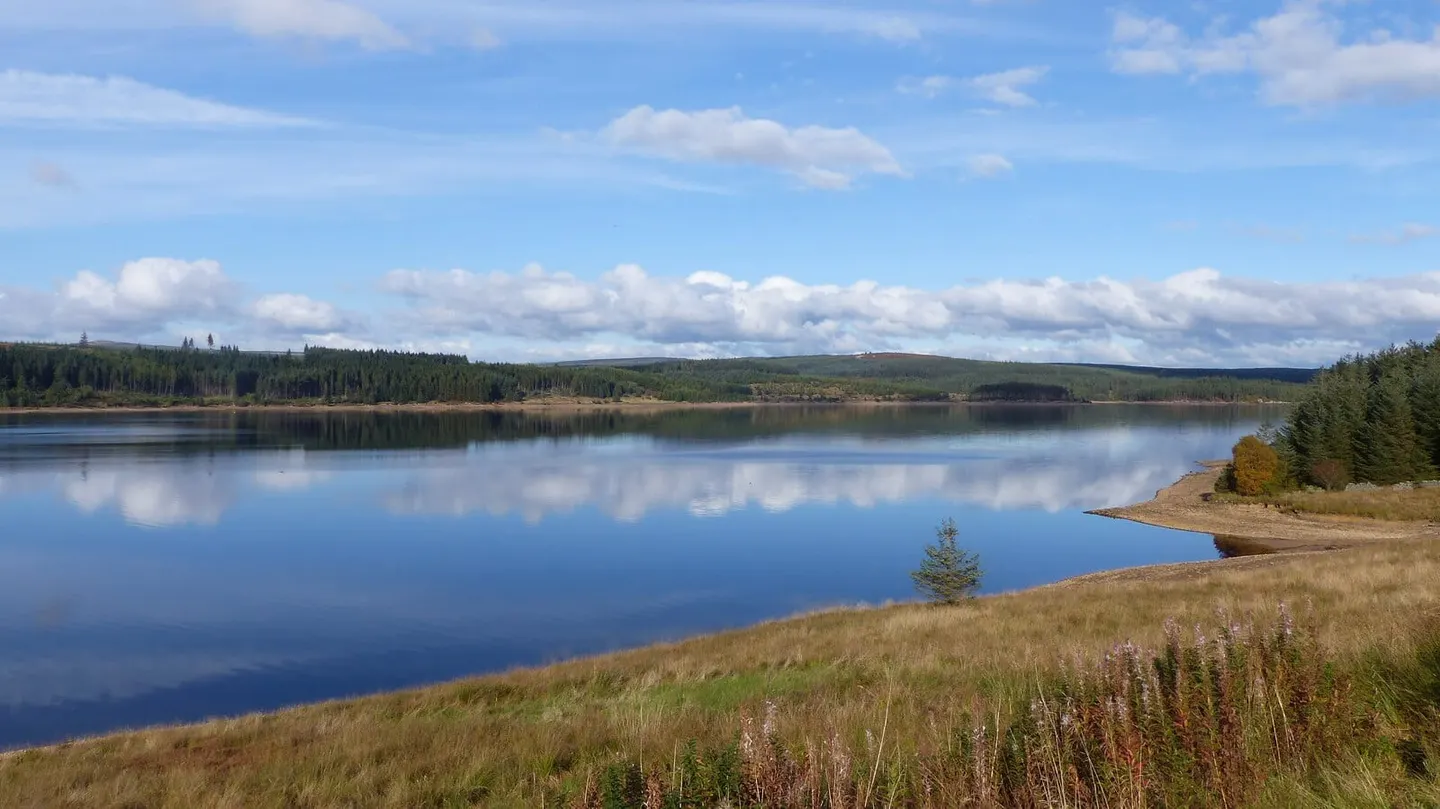 Photo of Kielder Water, a reservoir near Falstone, Northumberland, north east England.
