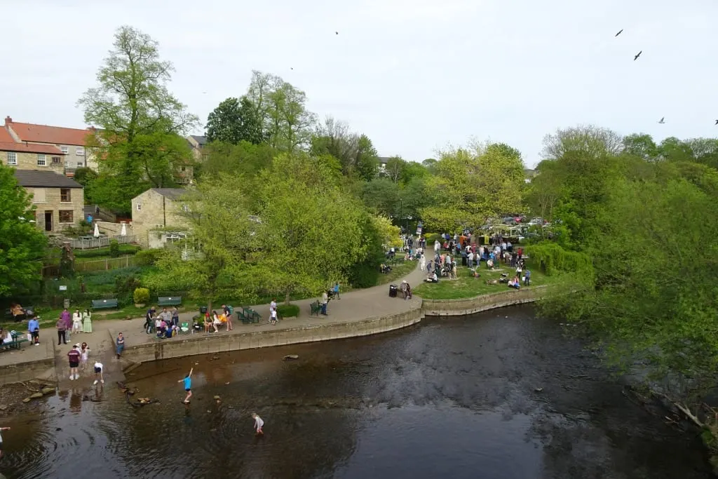 Photo of Wharfe at Wilderness Carpark, a swimming spot near Wetherby, West Yorkshire, northern England.