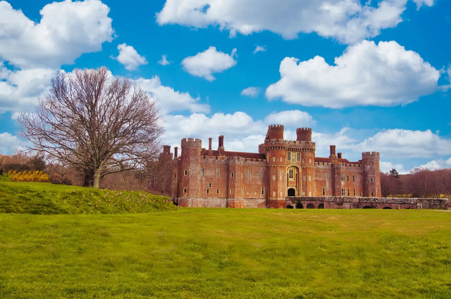 Photo of Herstmonceux Castle, a castle in East Sussex, south east England.