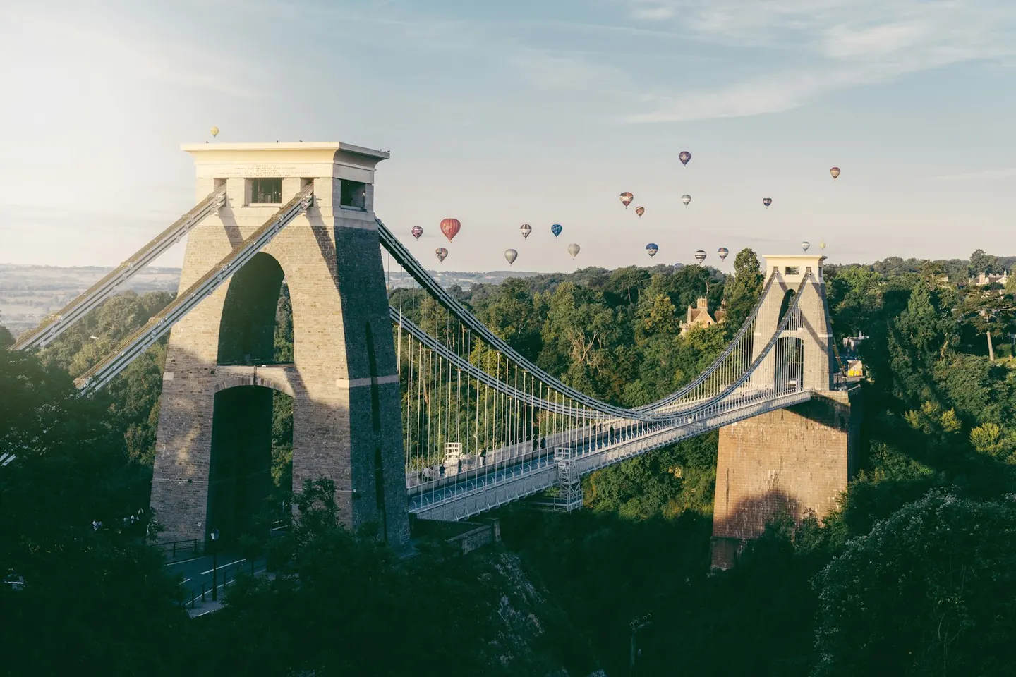 Photo of Clifton Suspension Bridge, a landmark in Bristol, south west England.