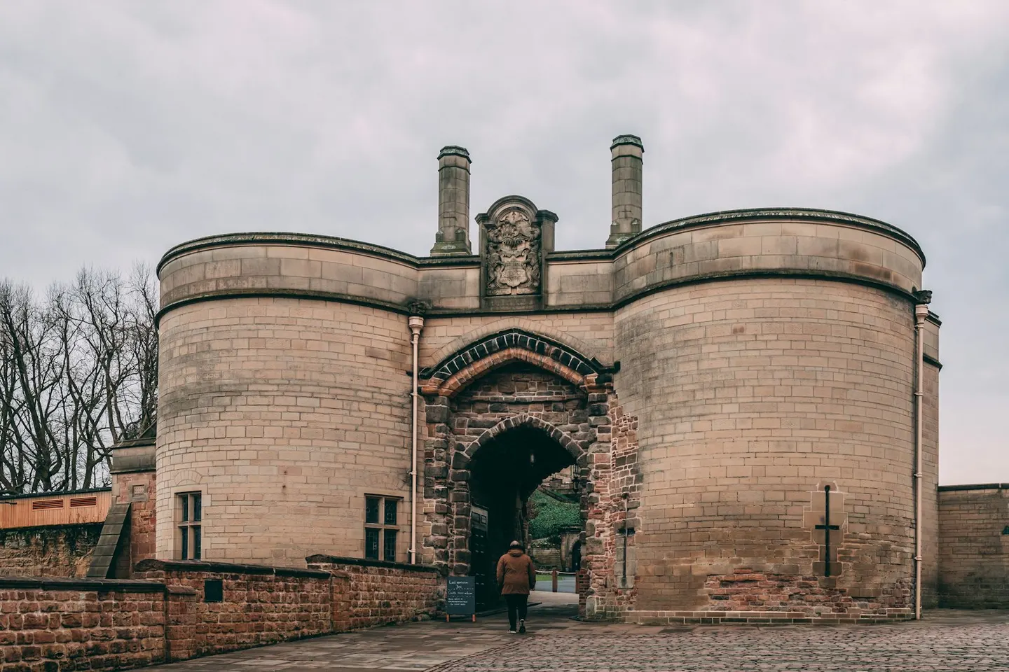 Photo of Nottingham Castle, a ruined castle in Nottinghamshire, central England.