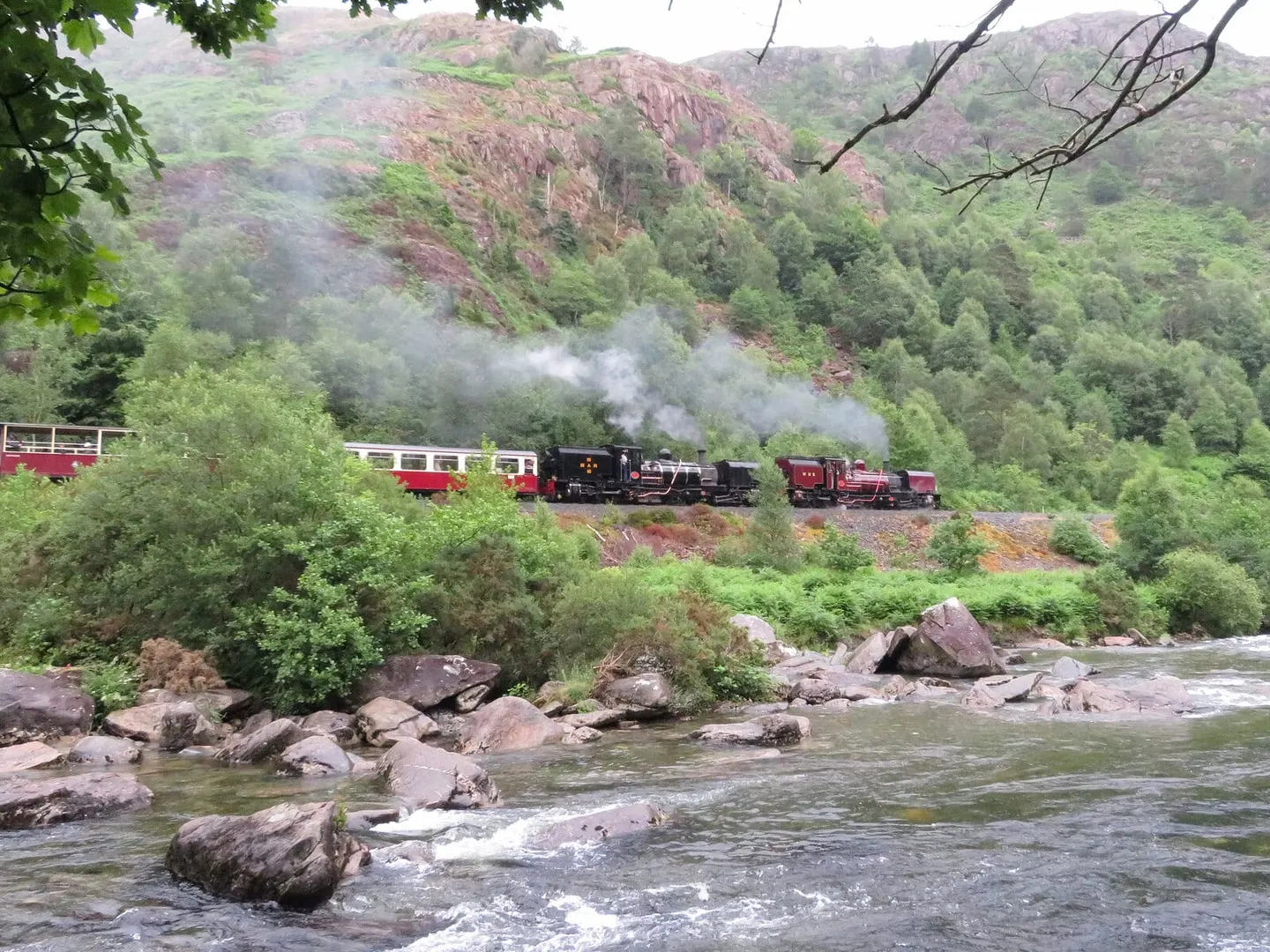 Photo of Aberglaslyn Pass, a gorge near Beddgelert in Eryri, Gwynedd, north Wales.