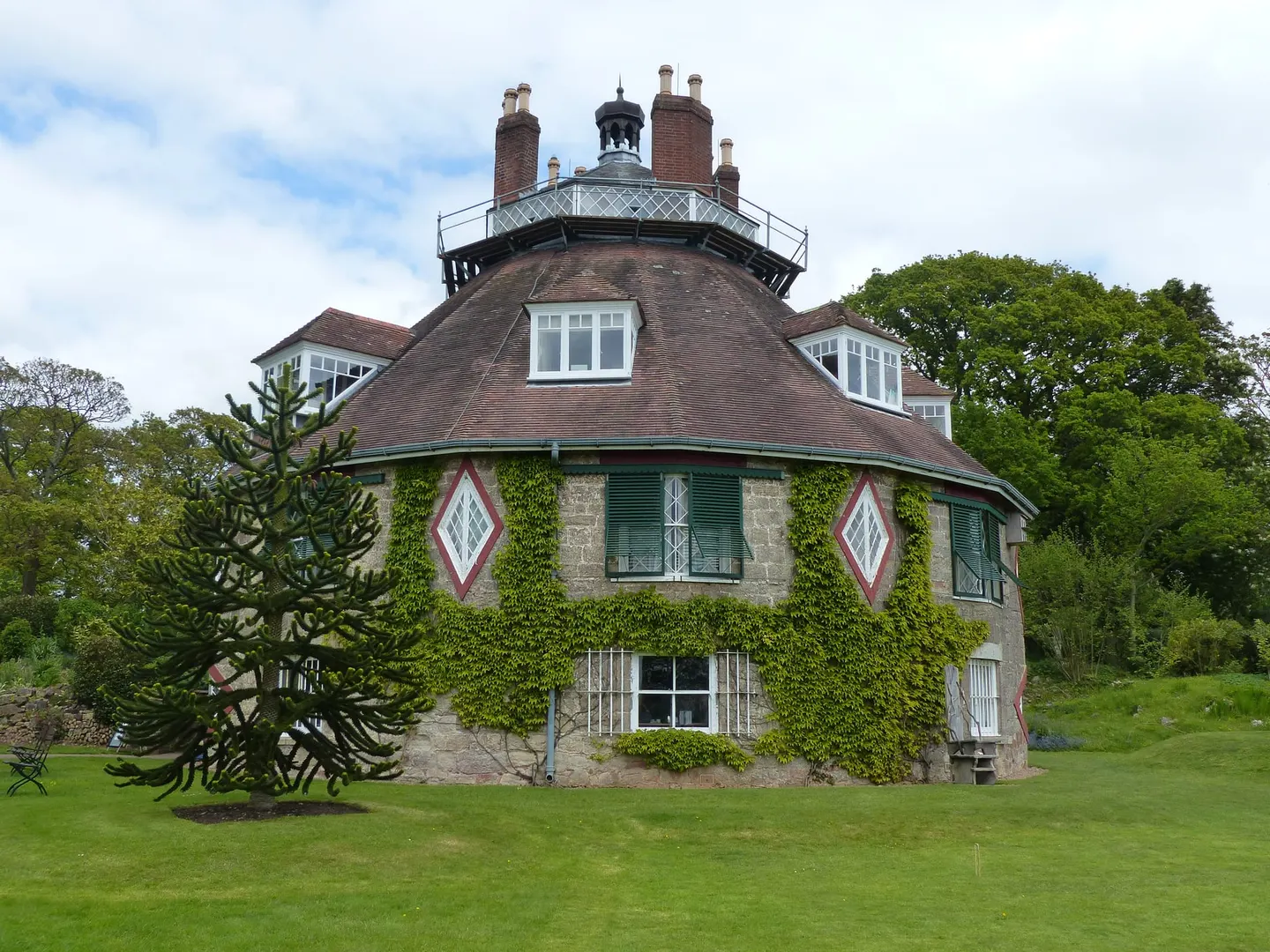 Photo of A la Ronde, a house & garden near Topsham, Devon, south west England.