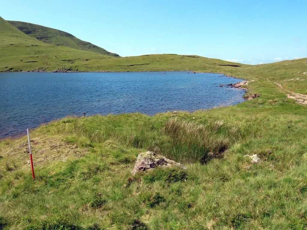 Photo of Llyn y Fan Fawr, a lake near Trecastle (Trecastell) in Bannau Brycheiniog, the Powys, mid Wales.