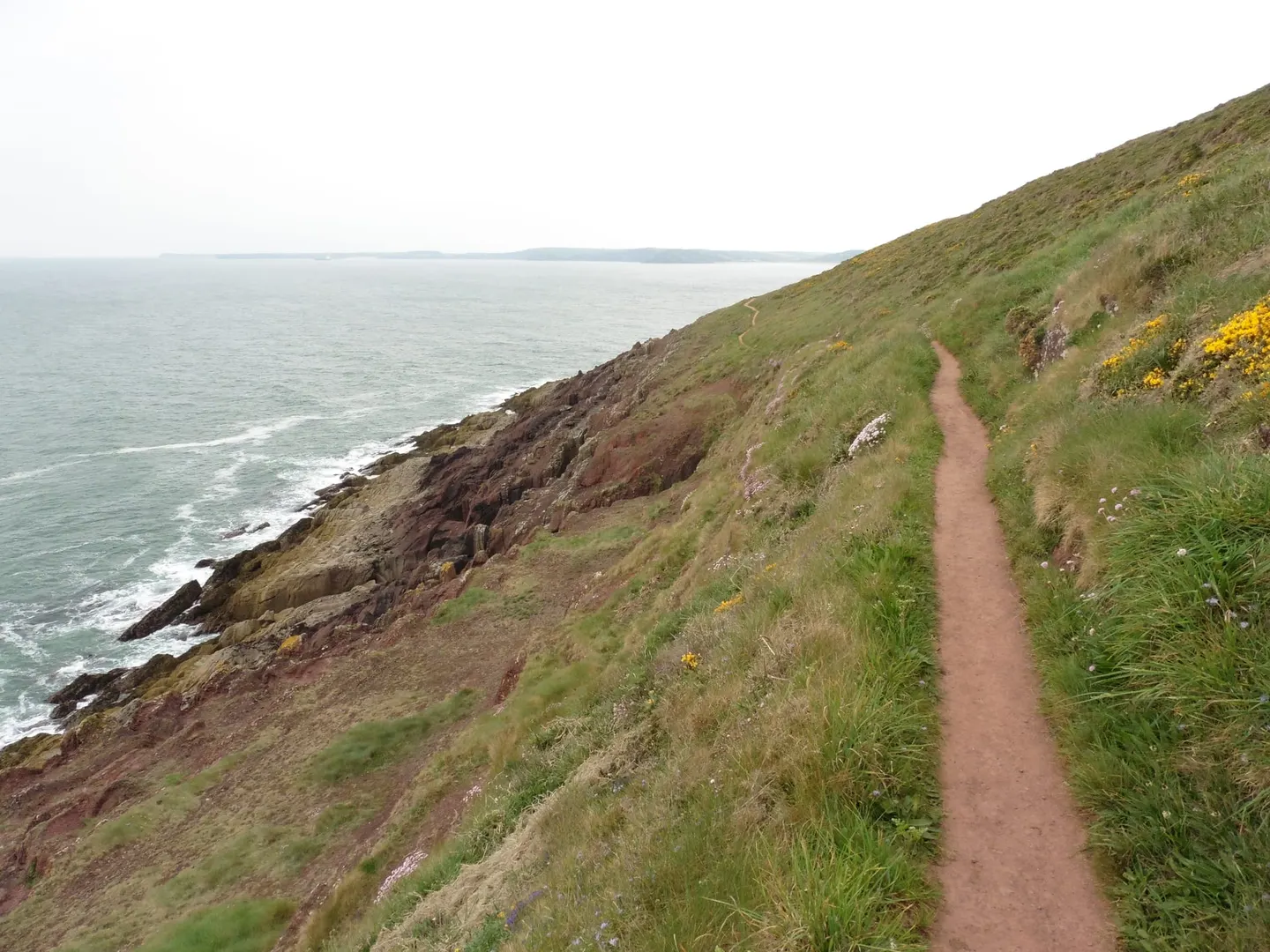 Photo of the coast at Manorbier, Pembrokeshire, south west Wales.