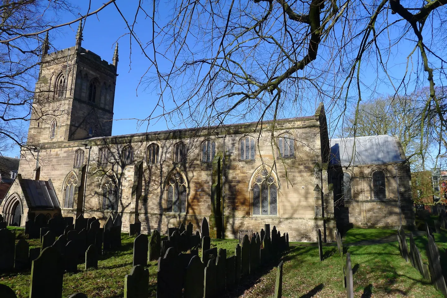 Photo of St Mary de Castro, Leicester, a church in Leicestershire, central England.