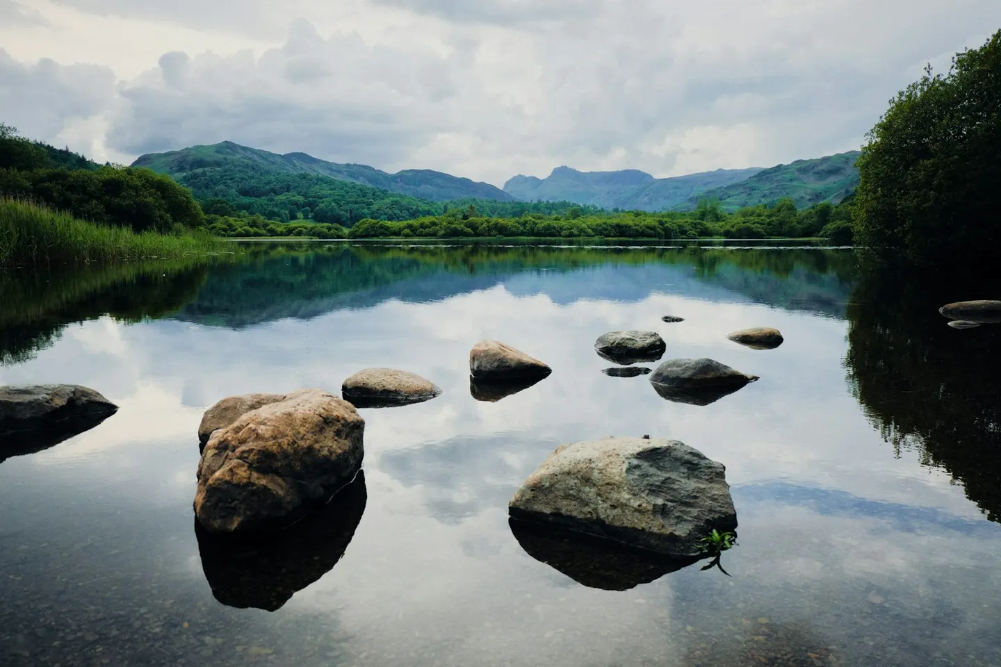 Photo of Elter Water, a Lake near Elterwater in the Lake District, Cumbria, north west England.