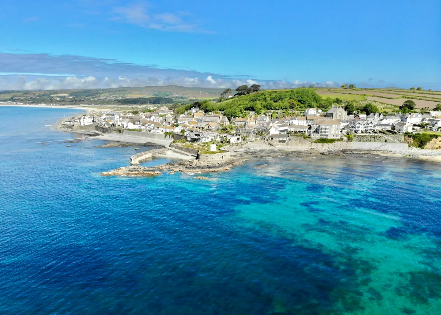 Photo of Marazion, a swimming spot near Penzance, Cornwall, south west England.