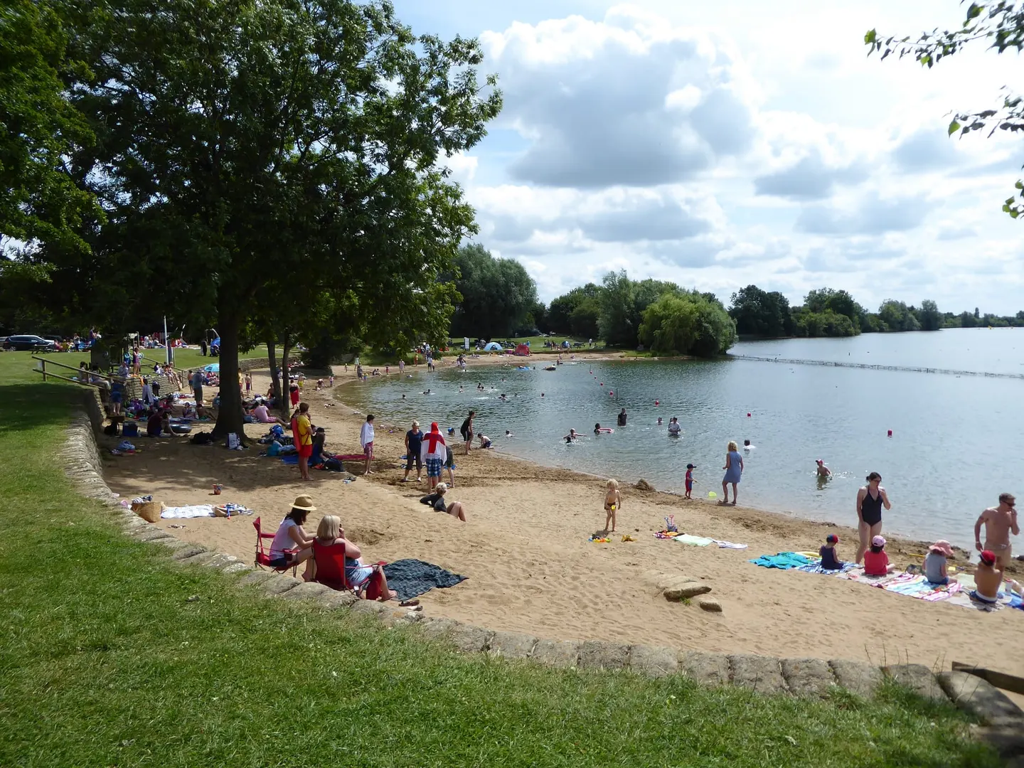 Photo of Cotswold Country Park and Beach, a swimming spot near Ashton Keynes, Gloucestershire, south west England.