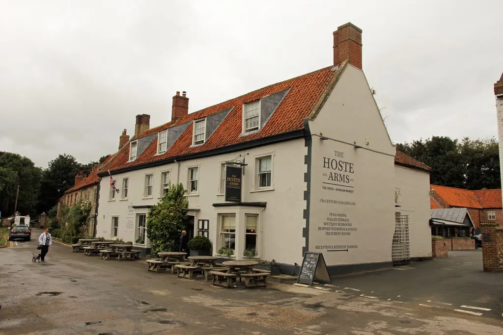 Photo of The Hoste Arms, a pub near Burnham Market, Norfolk, eastern England.