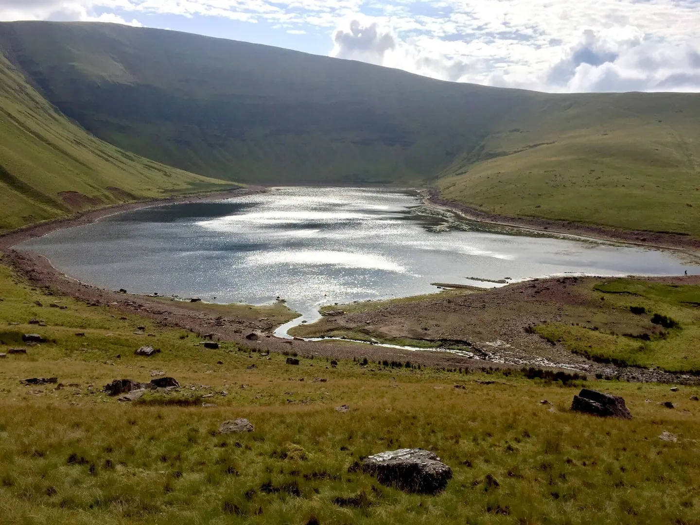 Photo of Llyn y Fan Fach, a lake near Trecastle (Trecastell) in Bannau Brycheiniog, Carmarthenshire, south west Wales.