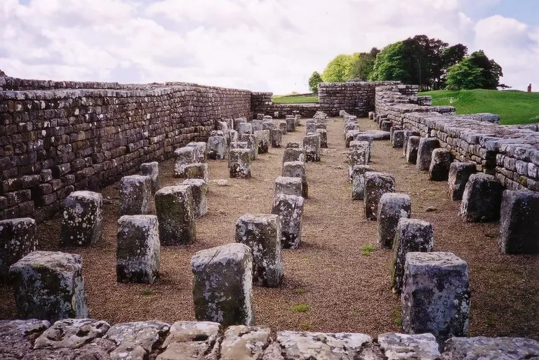Photo of Housesteads fort, a milecastle near Bardon Mill, Northumberland, north east England.