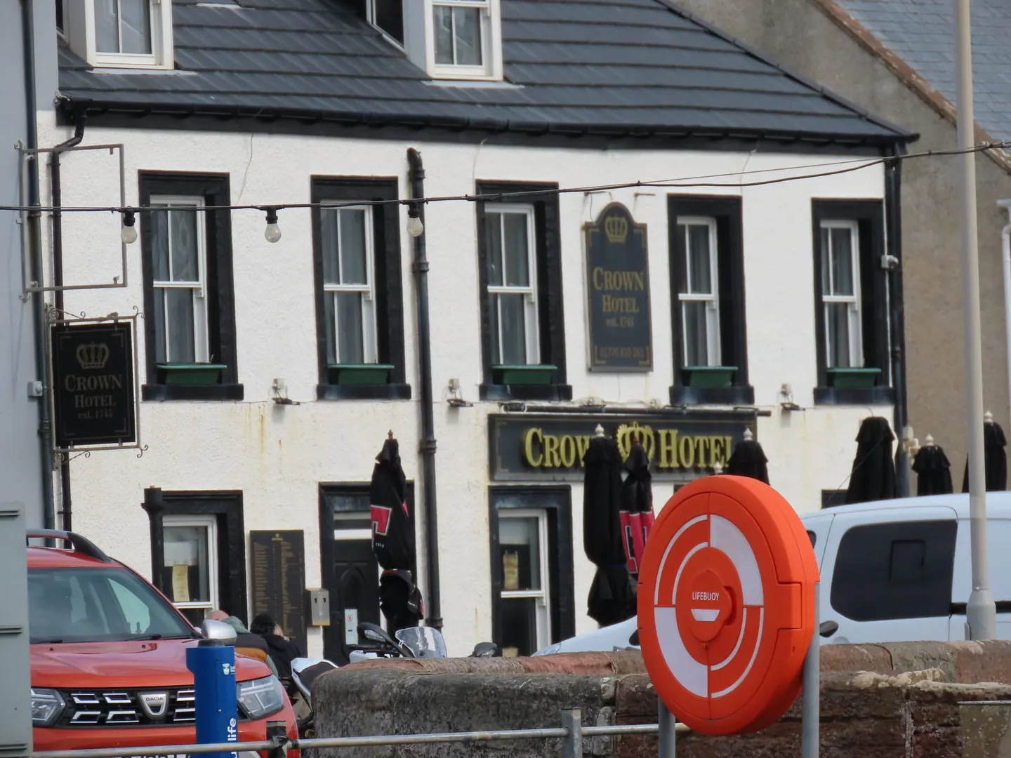 Photo of Crown Hotel, a pub near Portpatrick, Dumfries and Galloway, southern Scotland.