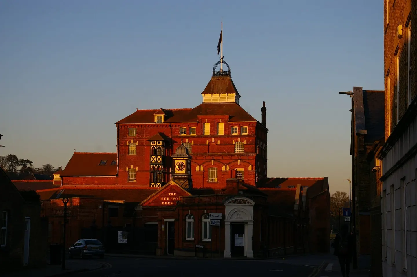 Photo of McMullen Brewery, a brewery in Hertfordshire, eastern England.