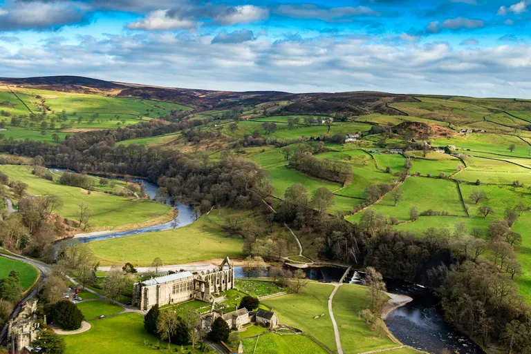 Photo of Bolton Priory, a priory near Addingham in the Yorkshire Dales, North Yorkshire, northern England.