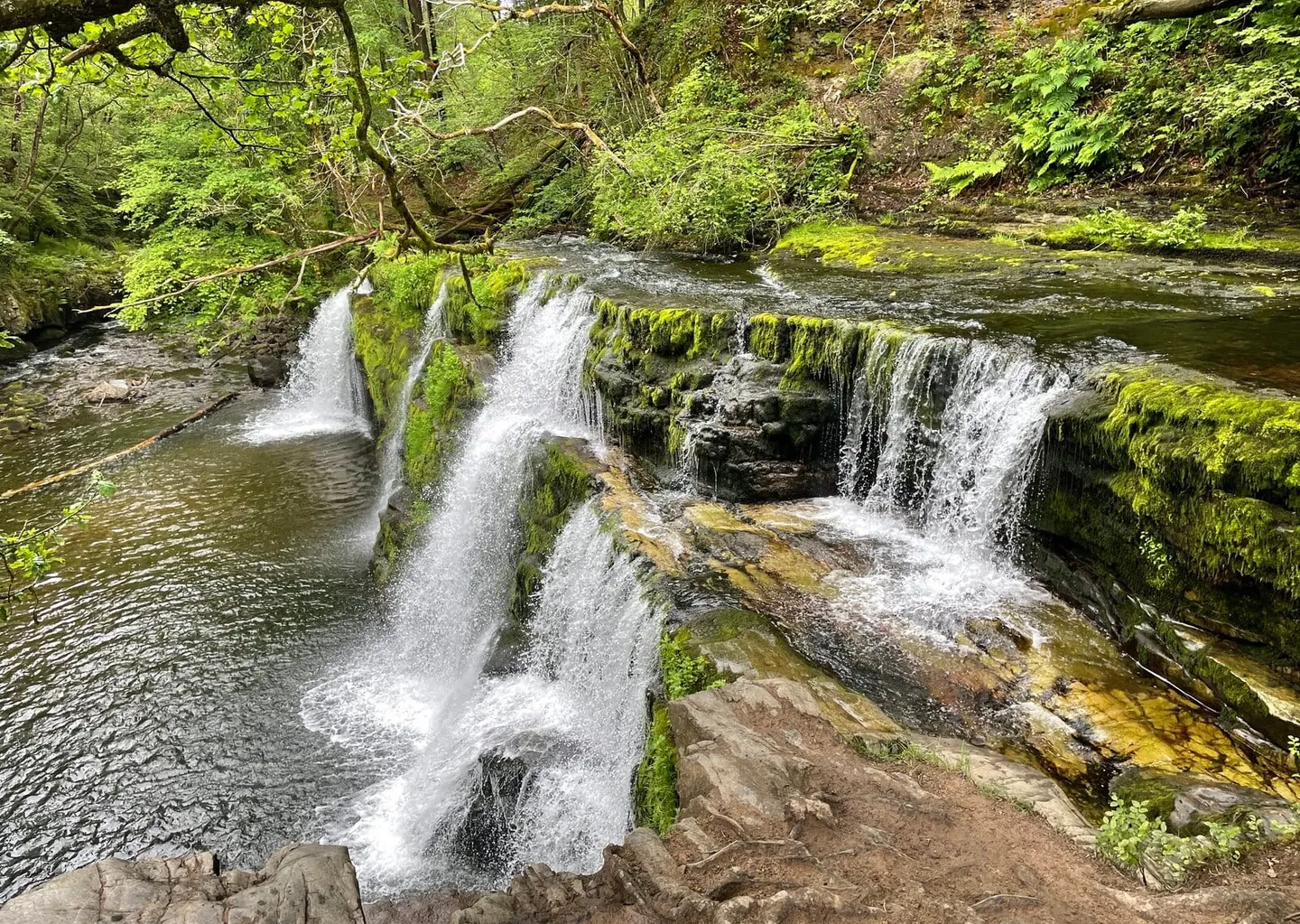 Photo of Sgwd y Pannwr, a waterfall near Penderyn in Bannau Brycheiniog, the Powys, mid Wales.