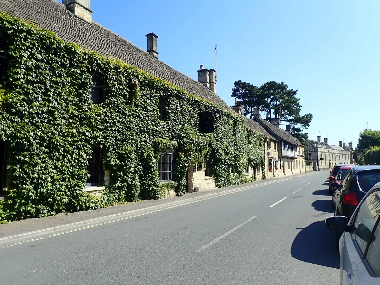 Photo of The Wheatsheaf Inn, a pub near Northleach in the Cotswolds, Gloucestershire, south west England.