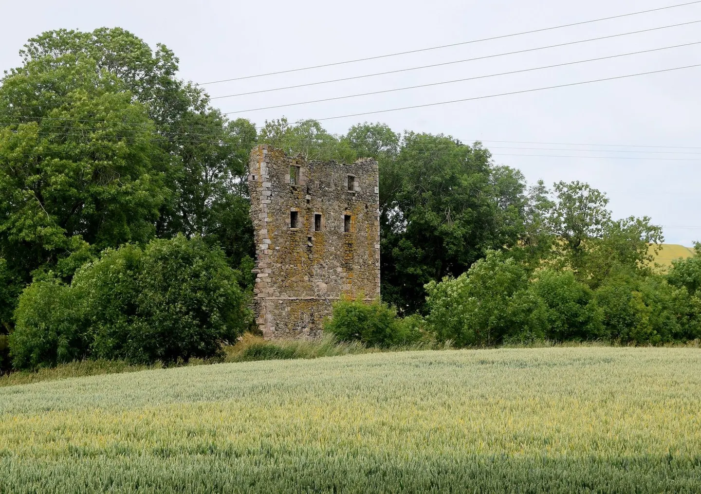 Photo of Balquhain Castle, a ruined castle near Inverurie, Aberdeenshire, north east Scotland.