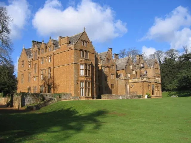 Photo of Wroxton Abbey, a Grade II* registered house & garden near King's Sutton, Oxfordshire, south east England.