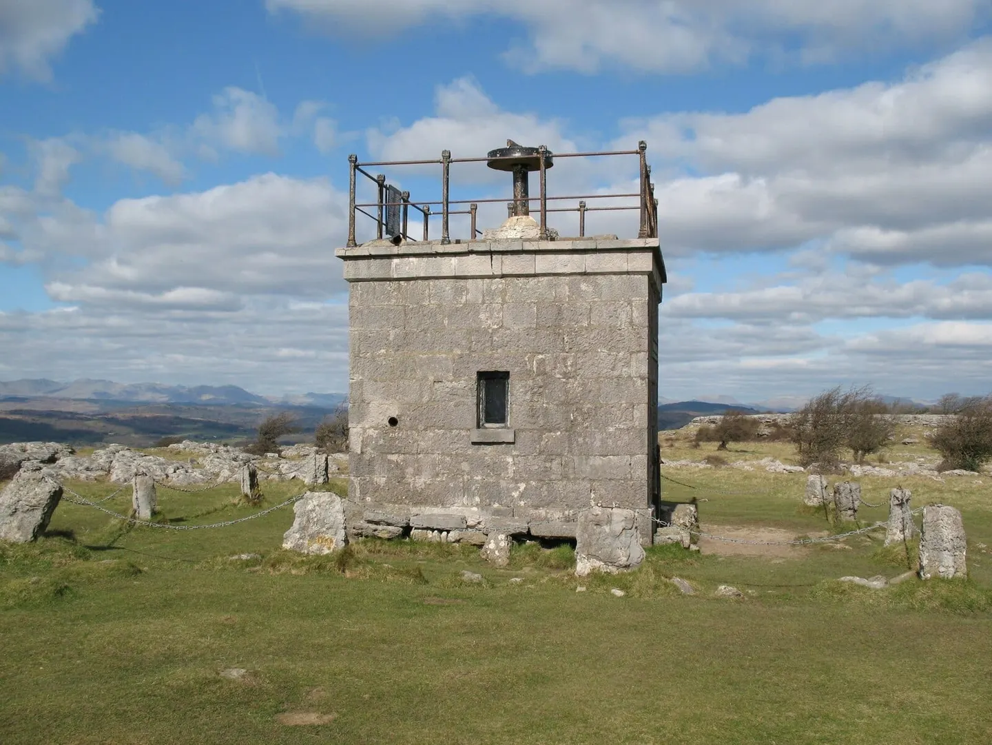 Photo of Hampsfell Hospice, a folly near Lindale in the Lake District, Cumbria, north west England.